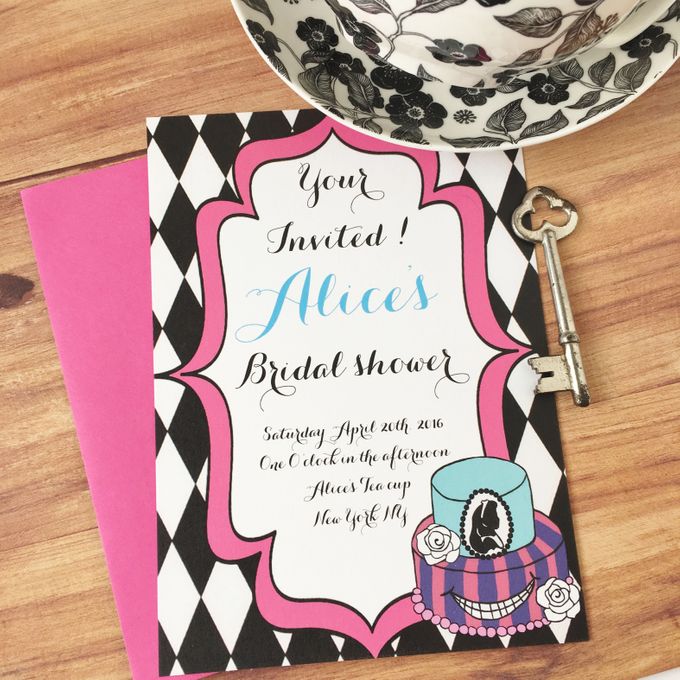 Alice in wonderland bridal shower invitations by Fancy Paperie - 001 Alice in wonderland bridal shower invitations by Fancy Paperie - 001