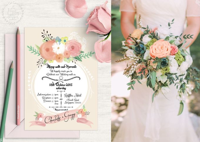 Painterly Floral Wedding Kit by The Cat Carousel - 002 Painterly Floral Wedding Kit by The Cat Carousel - 002